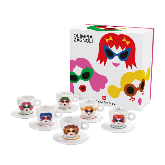Set of 6 Cappuccino Cups - Olimpia Zagnoli illy Art Collection