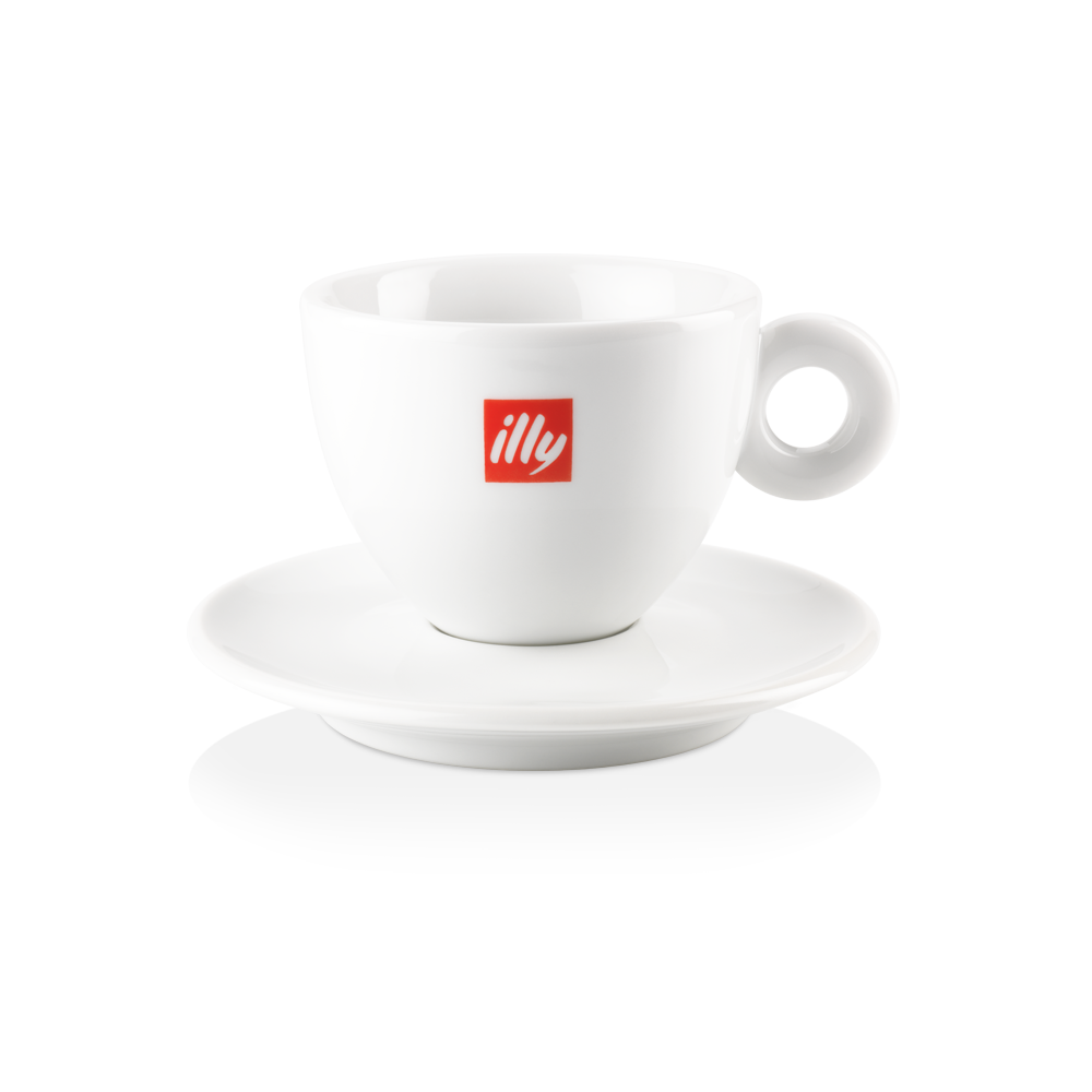 illy Logo Cappuccino Cups with Saucer (Set of 12)