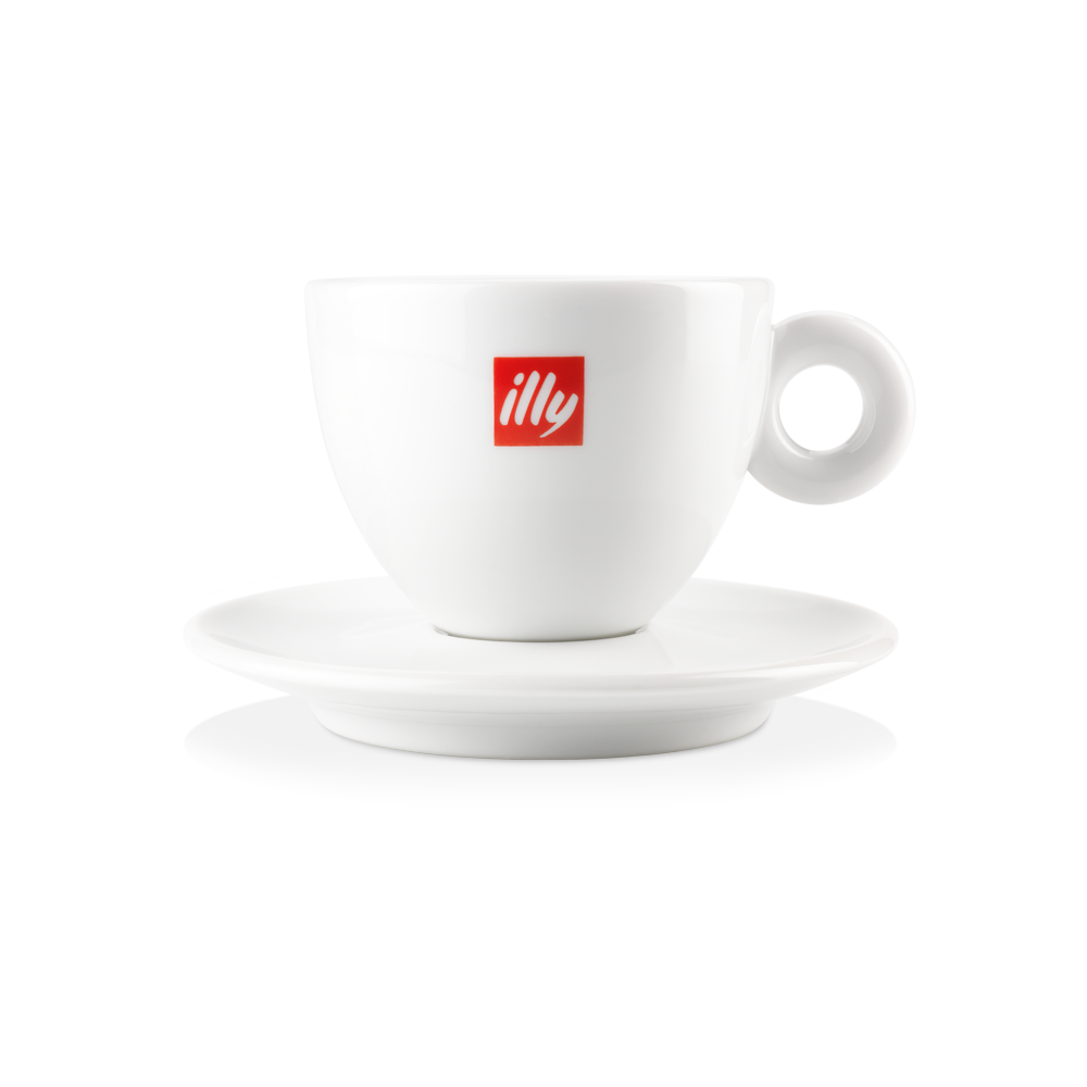 illy Logo Cappuccino Cups with Saucer (Set of 12)
