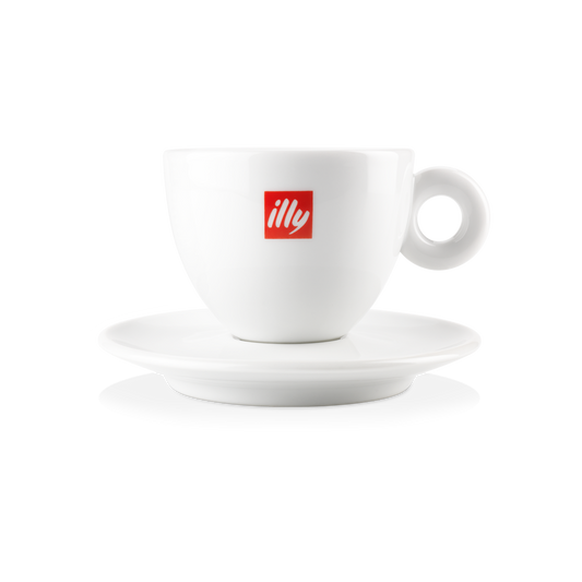 illy Logo Cappuccino Cups with Saucer (Set of 12)