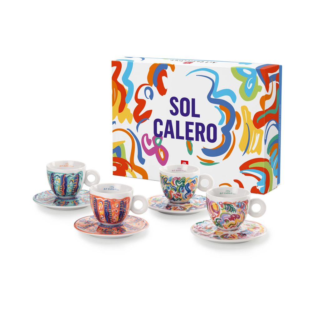 Set of 4 Cappuccino Cups - Sol Calero illy Art Collection