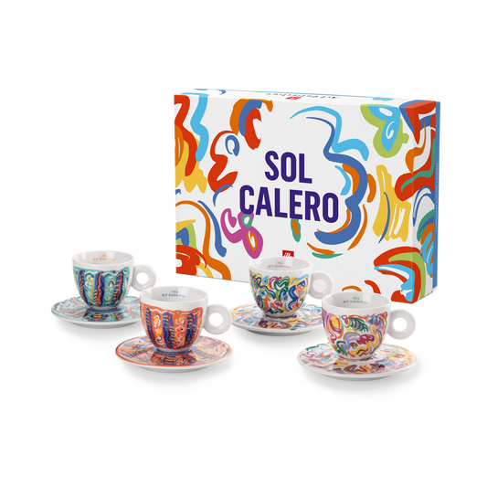 Set of 4 Cappuccino Cups - Sol Calero illy Art Collection