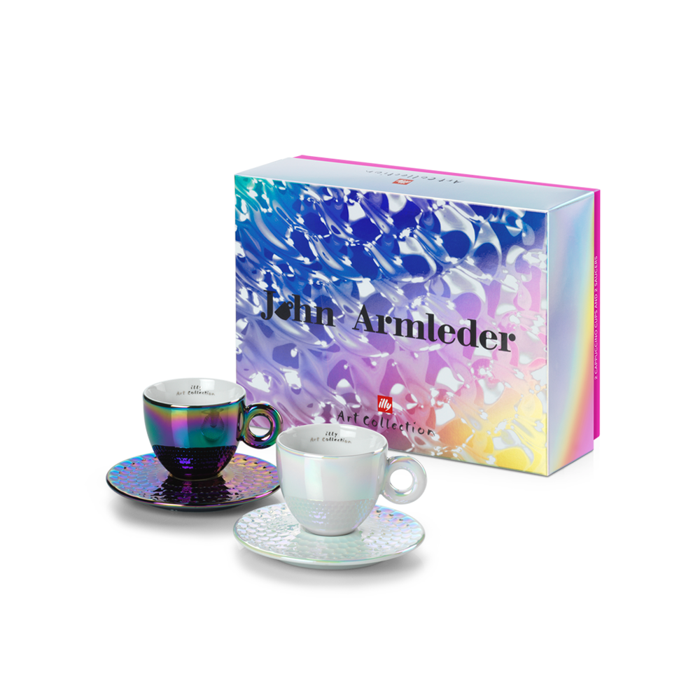 Set of 2 Cappuccino Cups - John Armleder illy Art Collection