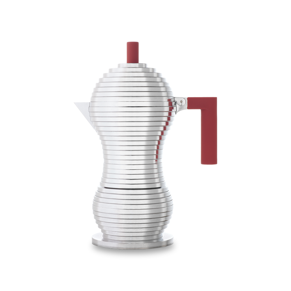Alessi Pulcina 3 Cup Moka Pot - Red